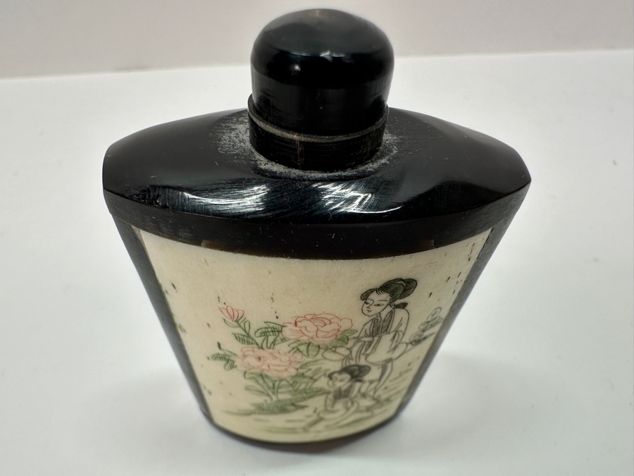 Vintage Chinese Hand Carved Bone Perfume Bottle 2.75'H [Photo 3]
