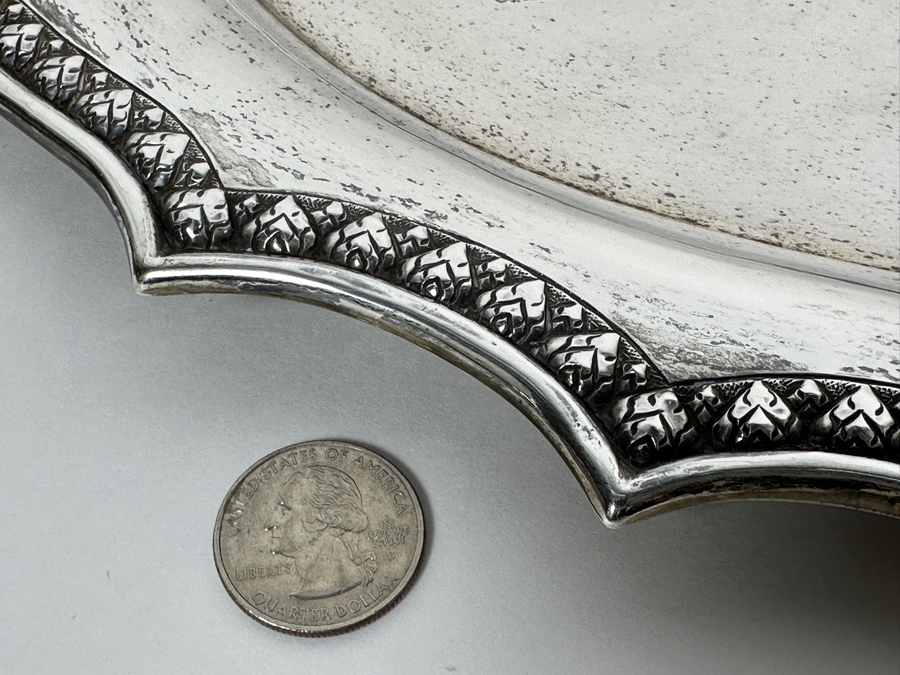 Large Sterling Silver Platter Presented To Mr. Chi Owyang, Ambassador Of Singapore And Dean Of The Diplomatic Corps Bangkok February 29, 1988 Facsimilie Signed By Various Countries Including The USA And CSSR 17.25 X 12 846g [Photo 11]