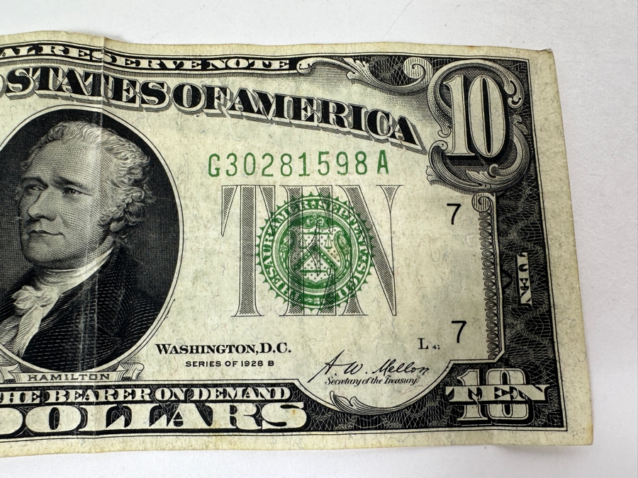 Just Added - $10 1928 B U.S. Federal Reserve Note With Redeemable In Gold On Demand At US Treasury Clause [Photo 6]