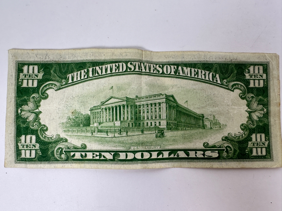 Just Added - $10 1928 B U.S. Federal Reserve Note With Redeemable In Gold On Demand At US Treasury Clause [Photo 7]
