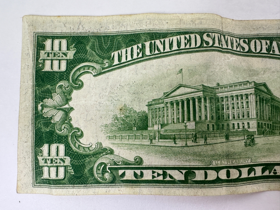 Just Added - $10 1928 B U.S. Federal Reserve Note With Redeemable In Gold On Demand At US Treasury Clause [Photo 8]