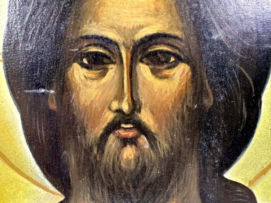 Just Added - Gene Basin (Russian/American) Original Icon Painting Of Jesus On Board 7W X 10H X 1.25D [Photo 8]