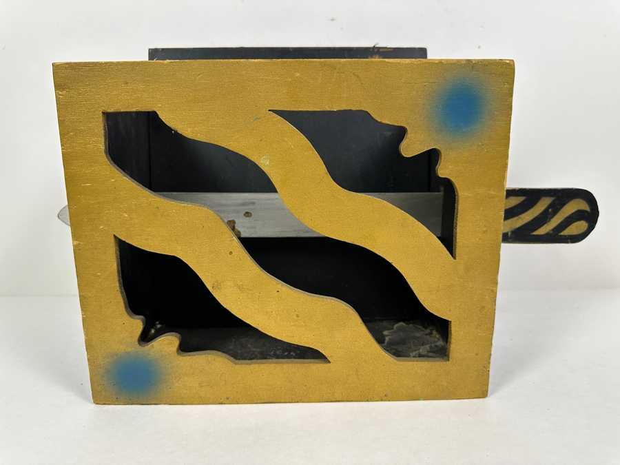 Just Added - Vintage Wooden Hand Painted Dagger Chest Magician's Prop Magic Trick Dagger Livestock Vanish 10W X 6D X 8.5H Wooden Sword Is 16L [Photo 2]