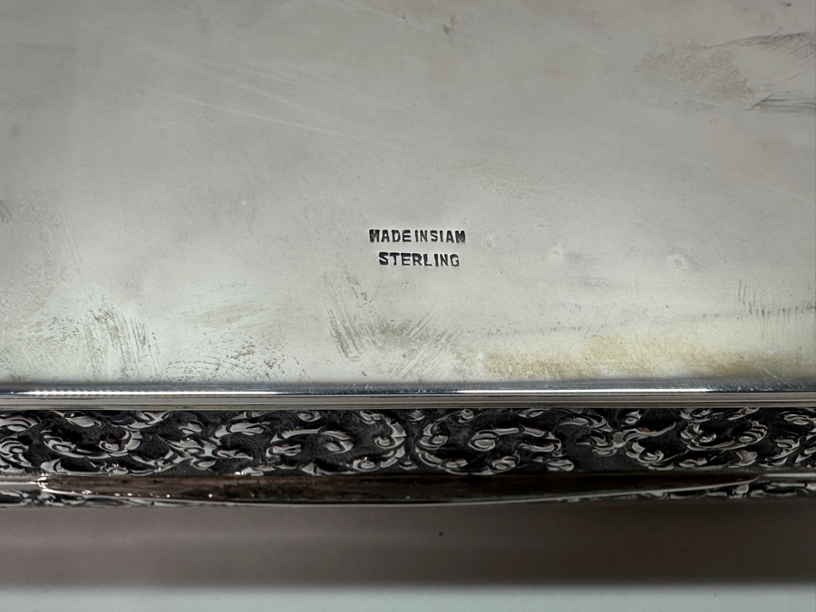 Stunning Vintage Repousse Sterling Silver Box From Thailand Made In Siam Presented To Hsuan Owyang May 1967 6.25W X 3.5D X 2H 385g [Photo 10]