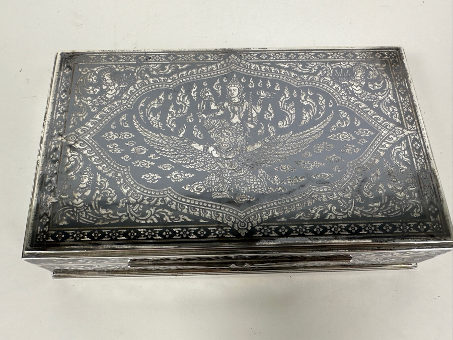 Vintage Sterling Silver Box From Thailand SYKH 8W X 4.5D X 2H 645g [Photo 3]