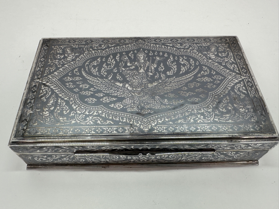 Vintage Sterling Silver Box From Thailand SYKH 8W X 4.5D X 2H 645g [Photo 2]