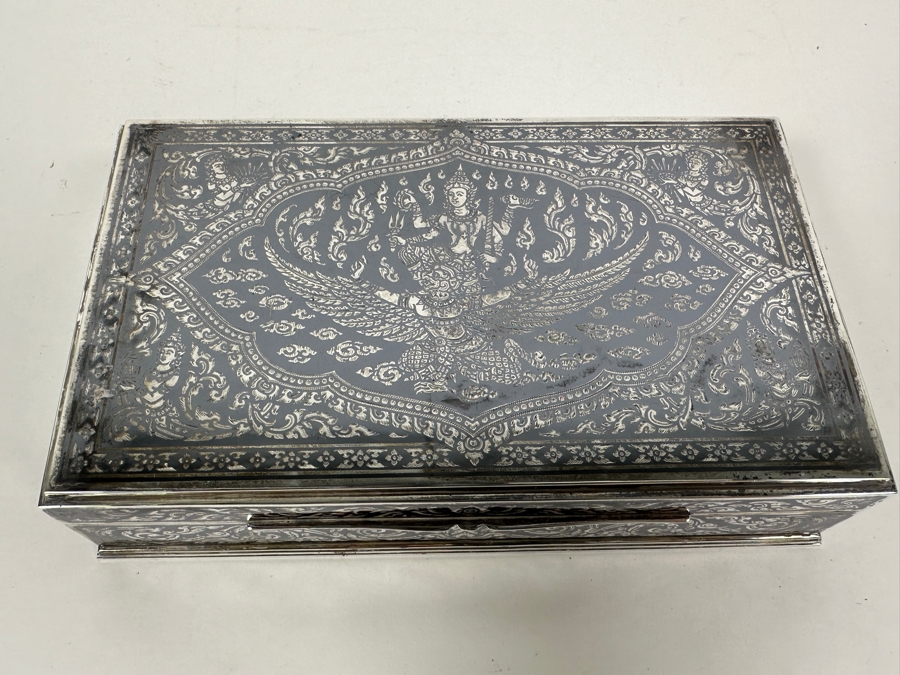 Vintage Sterling Silver Box From Thailand SYKH 8W X 4.5D X 2H 645g [Photo 4]