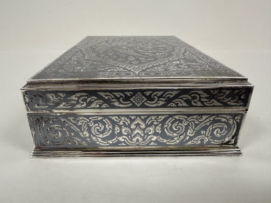 Vintage Sterling Silver Box From Thailand SYKH 8W X 4.5D X 2H 645g [Photo 9]