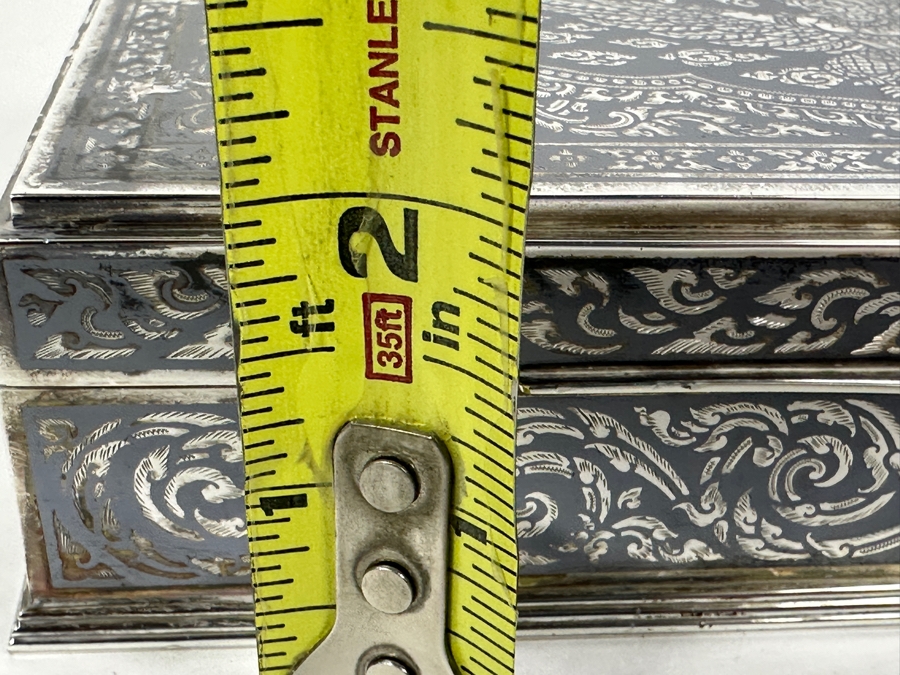 Vintage Sterling Silver Box From Thailand SYKH 8W X 4.5D X 2H 645g [Photo 18]