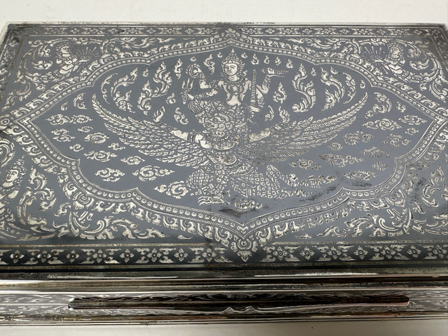 Vintage Sterling Silver Box From Thailand SYKH 8W X 4.5D X 2H 645g [Photo 5]