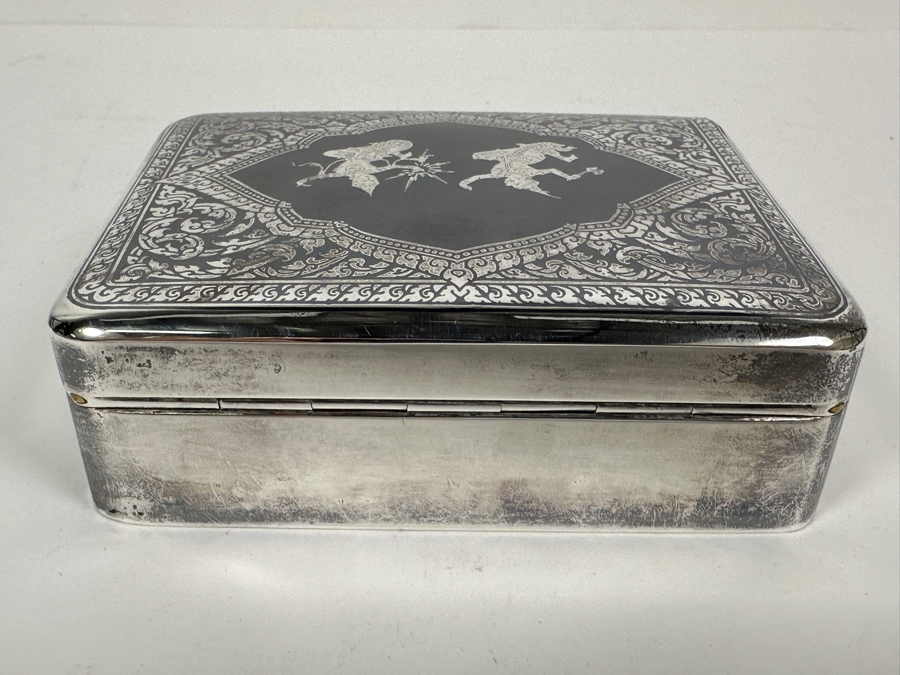 Vintage Sterling Silver Box From Thailand Thainakon 4.5W X 3.5D X 1.5H 279g [Photo 6]