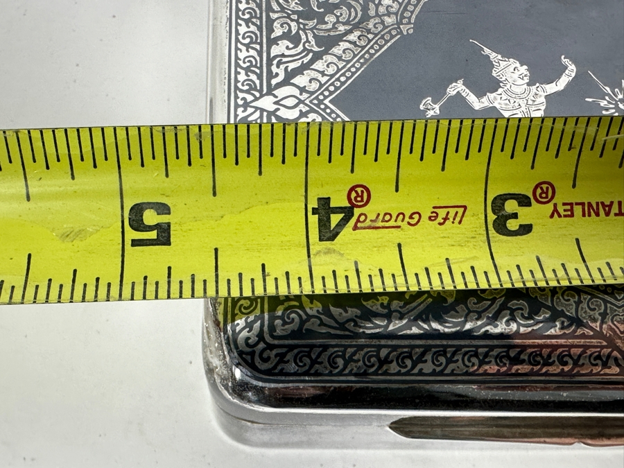 Vintage Sterling Silver Box From Thailand Thainakon 4.5W X 3.5D X 1.5H 279g [Photo 11]