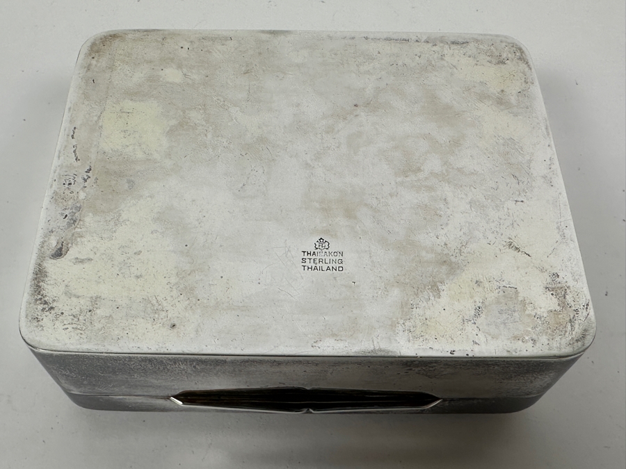 Vintage Sterling Silver Box From Thailand Thainakon 4.5W X 3.5D X 1.5H 279g [Photo 9]