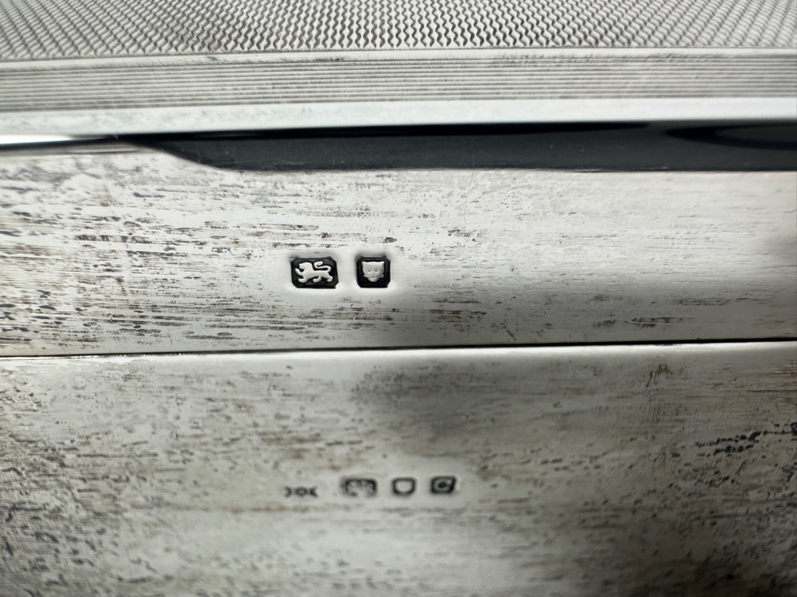 English Hallmarked Sterling Silver Box S.J.F. 9.5W X 3.5D X 2H 768g [Photo 6]