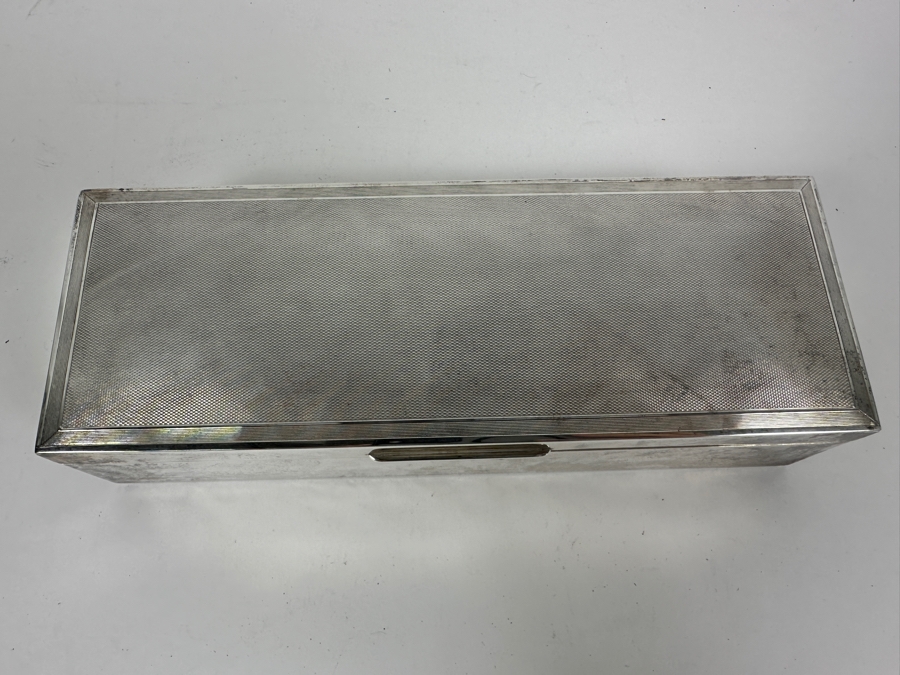 English Hallmarked Sterling Silver Box S.J.F. 9.5W X 3.5D X 2H 768g [Photo 3]