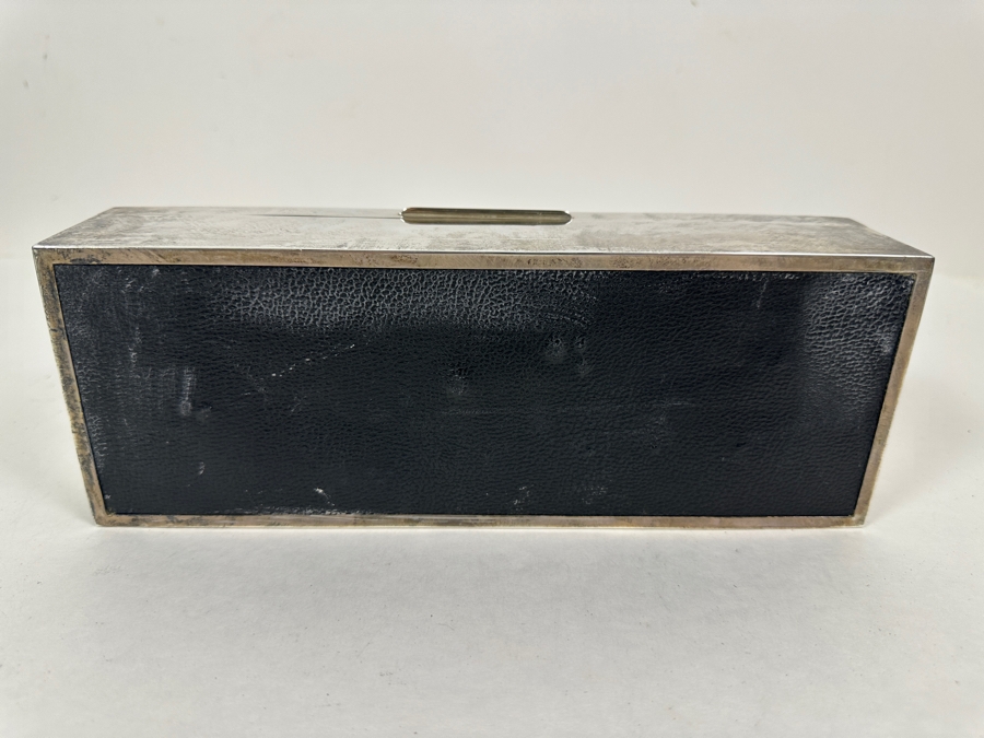 English Hallmarked Sterling Silver Box S.J.F. 9.5W X 3.5D X 2H 768g [Photo 10]