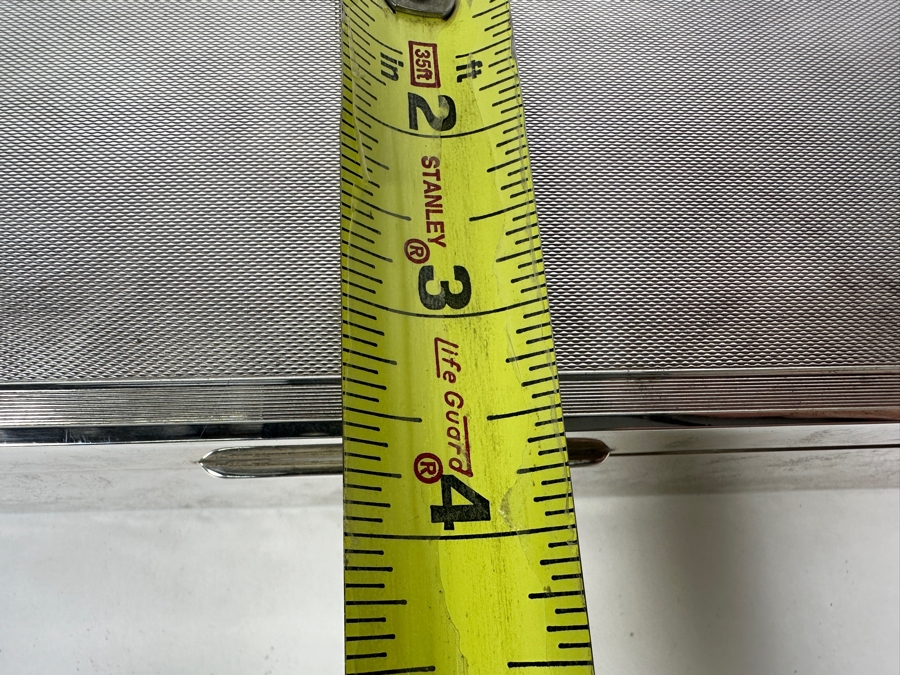 English Hallmarked Sterling Silver Box S.J.F. 9.5W X 3.5D X 2H 768g [Photo 15]