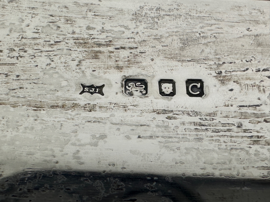 English Hallmarked Sterling Silver Box S.J.F. 9.5W X 3.5D X 2H 768g [Photo 7]