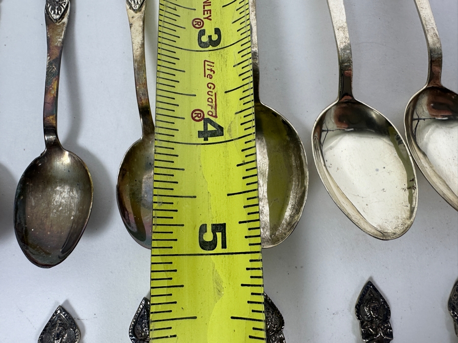Sterling Silver Siam Thailand Spoons 5L, 4.5L & 3.5L 281g [Photo 5]