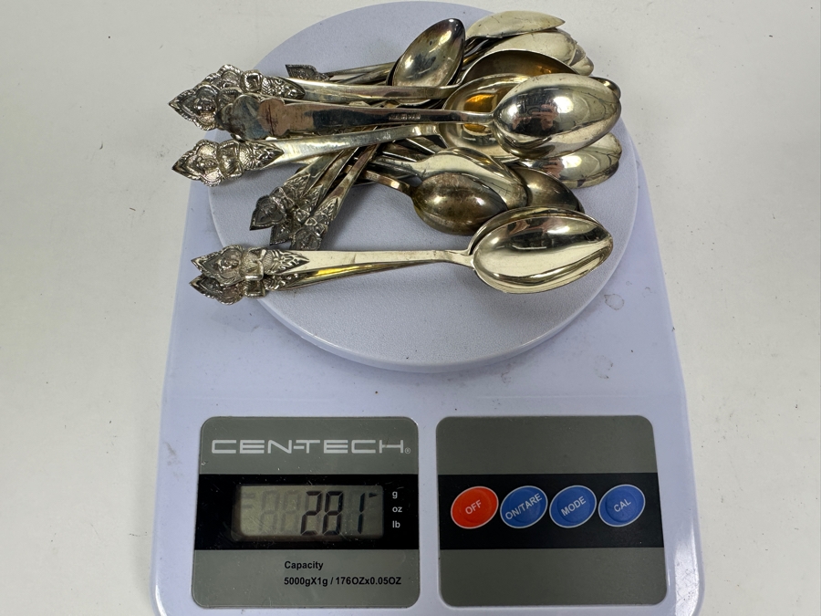 Sterling Silver Siam Thailand Spoons 5L, 4.5L & 3.5L 281g [Photo 8]