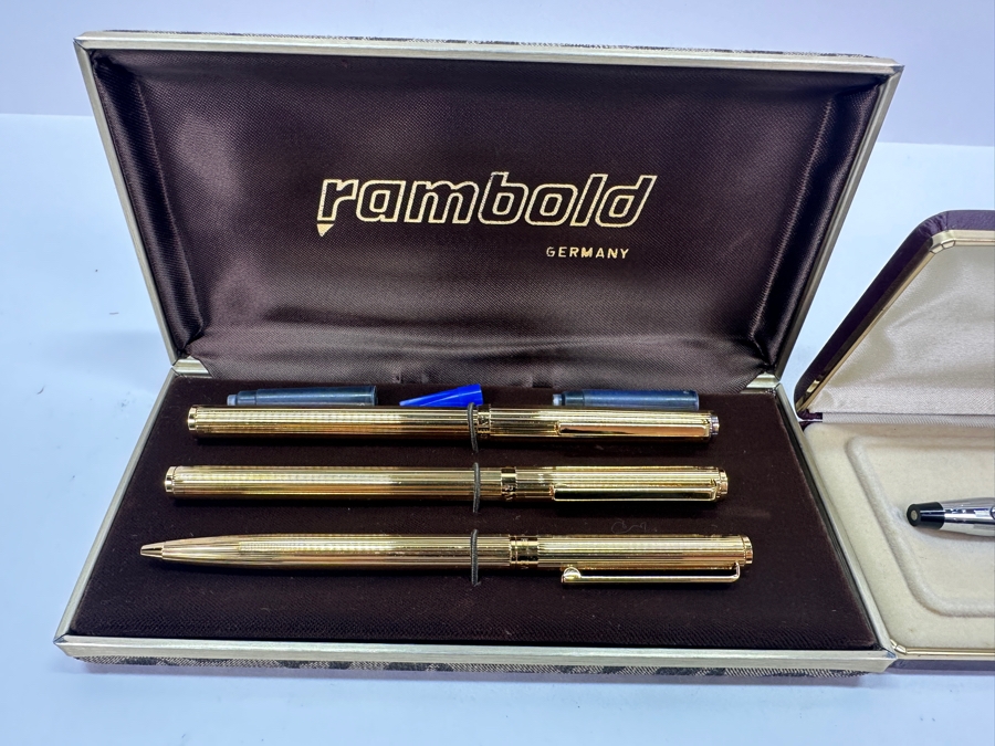Rambold Germany 3 Pen Set With Fountain Pen, Ball Point And Rollerball Pen Plus Cross Fountain Pen [Photo 2]