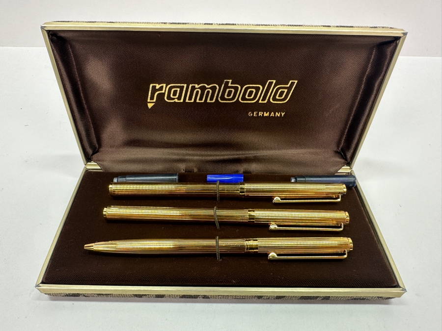 Rambold Germany 3 Pen Set With Fountain Pen, Ball Point And Rollerball Pen Plus Cross Fountain Pen [Photo 13]