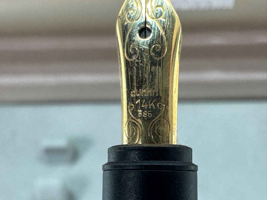Vintage Dunhill Gemline Black Fountain Pen With 14k Gold Nib [Photo 9]