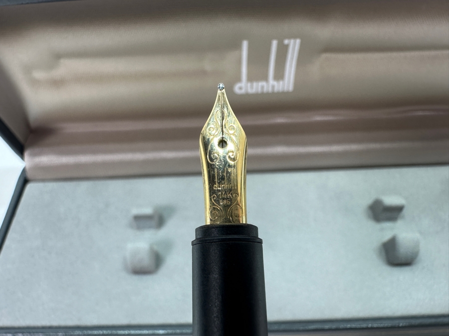 Vintage Dunhill Gemline Black Fountain Pen With 14k Gold Nib [Photo 8]