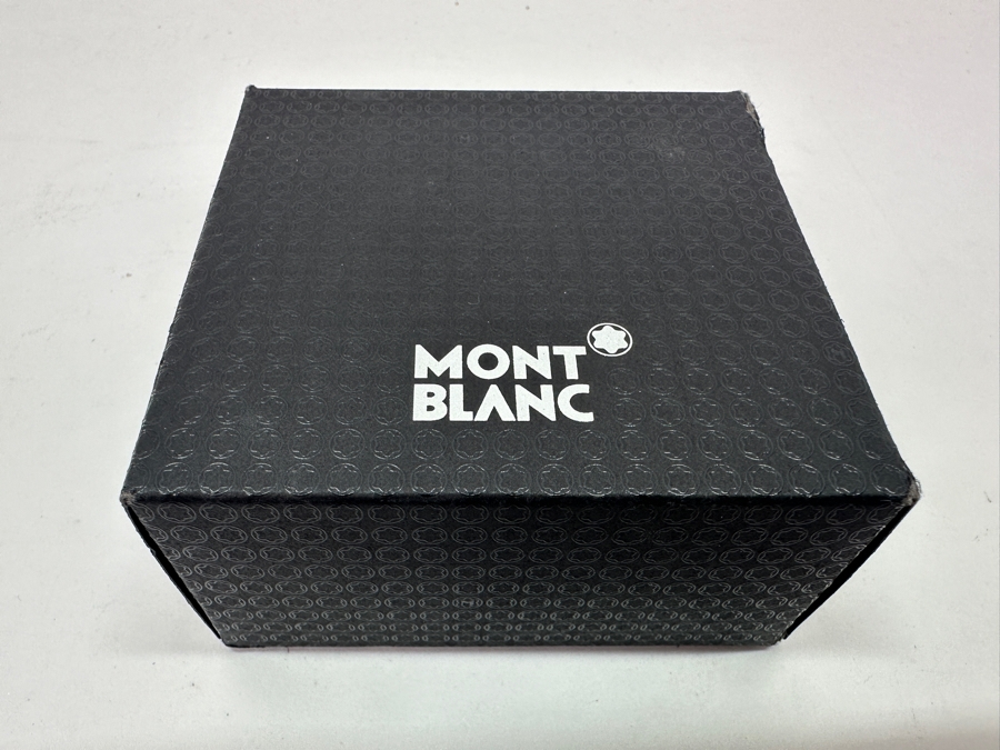 Vintage Montblanc Sterling Silver Cufflinks Round With Small Star In Original Box 35918 [Photo 12]