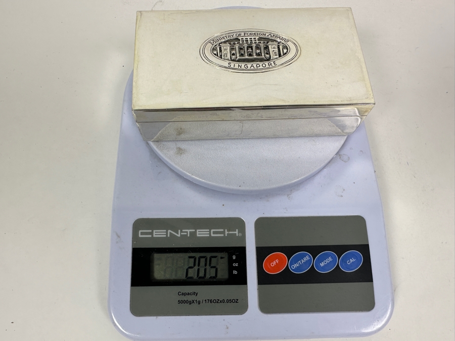 Sterling Silver Handcrafted Box Khmer Craftsmanship Emblazoned With The Singapore Ministry Of Foreign Affairs Emblem 205g [Photo 13]