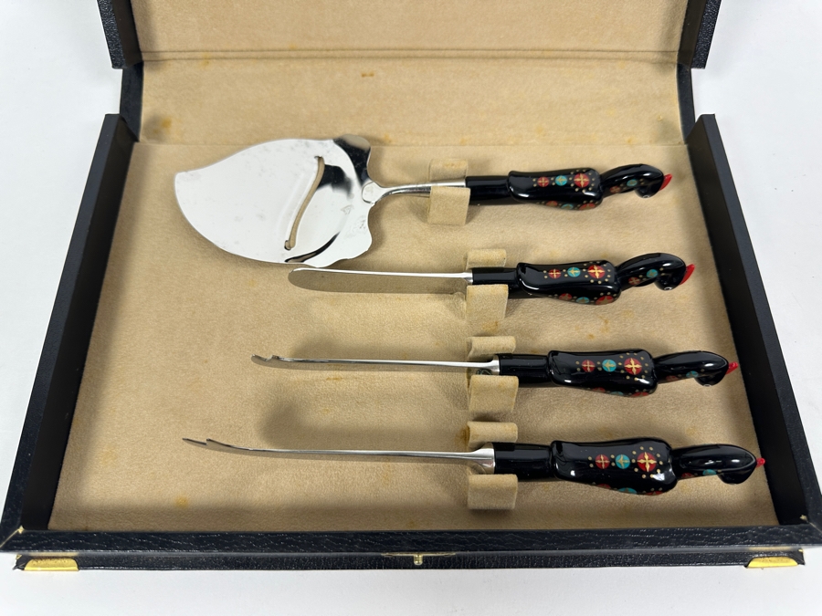 Vintage Handmade Lebanese Jezzine Cutlery Set By S & S Haddad With Original Box [Photo 3]