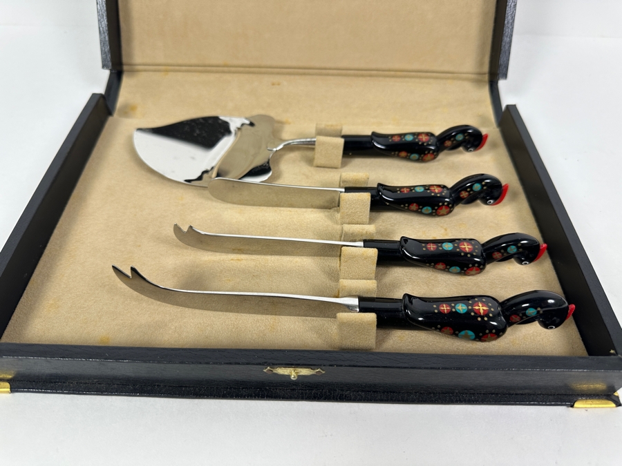 Vintage Handmade Lebanese Jezzine Cutlery Set By S & S Haddad With Original Box [Photo 4]