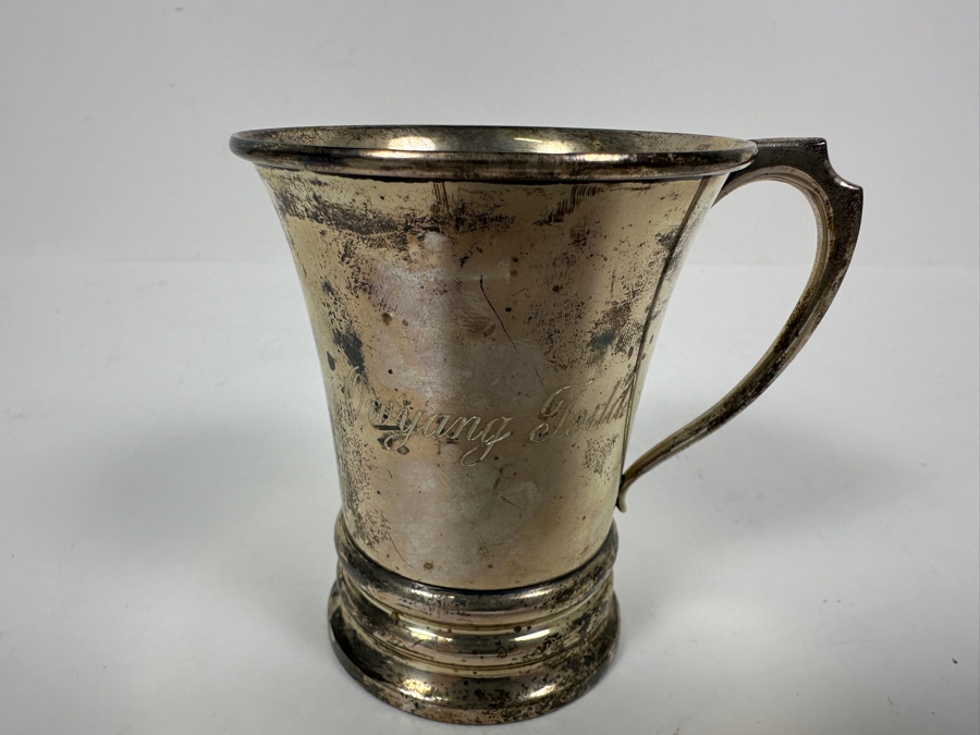 English Sterling Silver Christening Cup Tankard S & M 3.25H 77g [Photo 3]