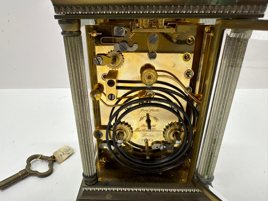 Stunning Matthew Norman London Brass Repeater Carriage Clock Working 4W X 3.5D X 7H Very Heavy [Photo 6]