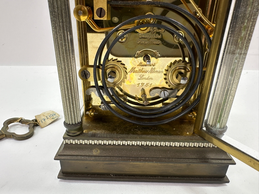 Stunning Matthew Norman London Brass Repeater Carriage Clock Working 4W X 3.5D X 7H Very Heavy [Photo 15]