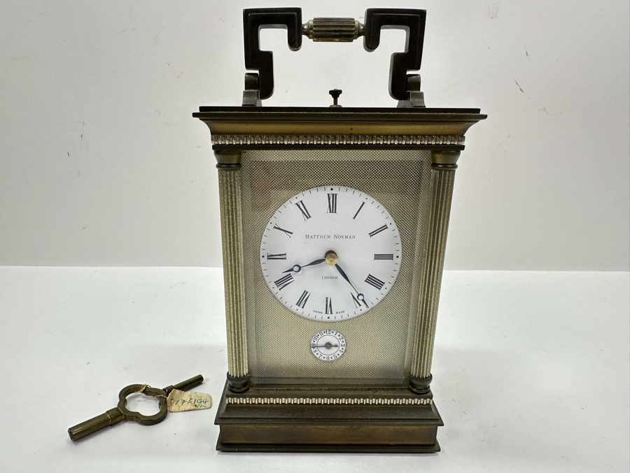 Stunning Matthew Norman London Brass Repeater Carriage Clock Working 4W X 3.5D X 7H Very Heavy [Photo 2]