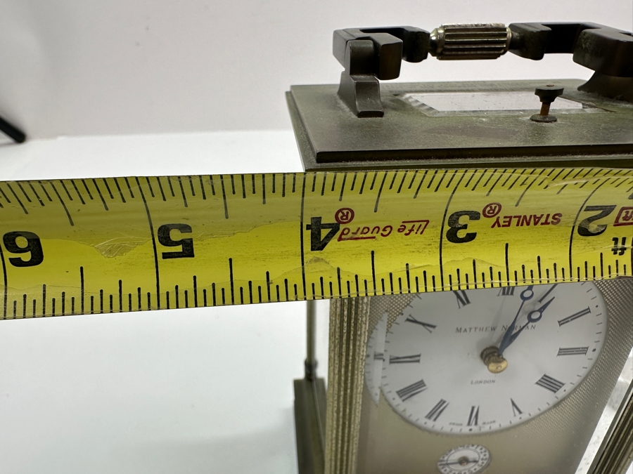 Stunning Matthew Norman London Brass Repeater Carriage Clock Working 4W X 3.5D X 7H Very Heavy [Photo 19]