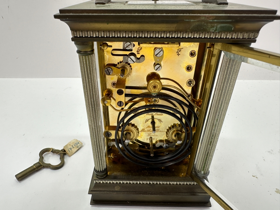 Stunning Matthew Norman London Brass Repeater Carriage Clock Working 4W X 3.5D X 7H Very Heavy [Photo 11]