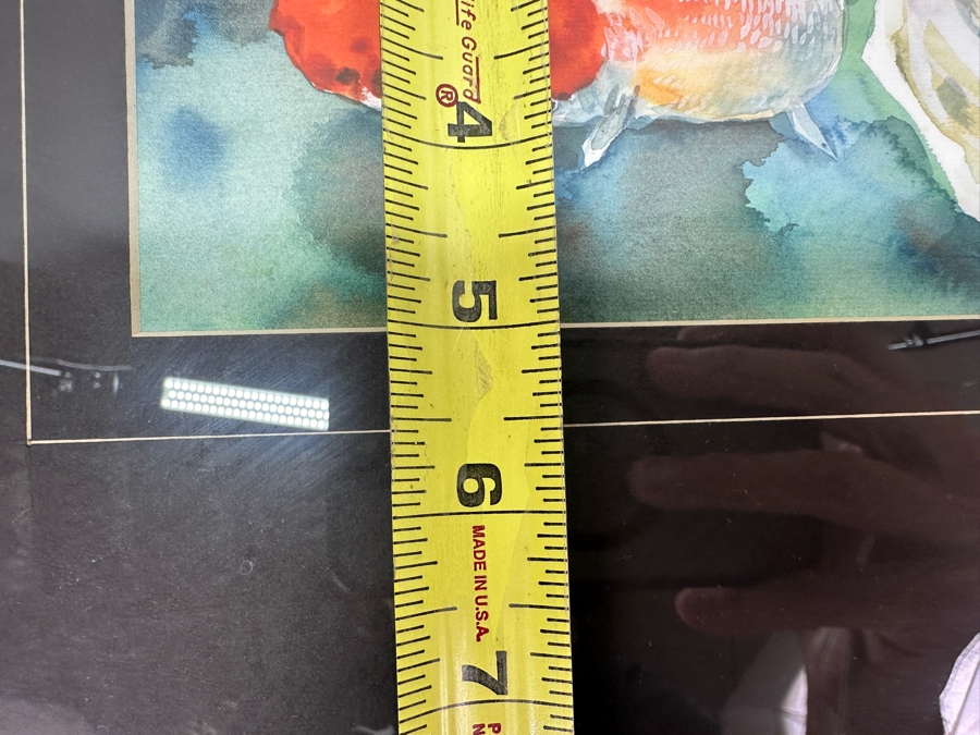 Original Asian Koi Fish Watercolor Painting Artist Signed Lower Right 7 X 5 Framed 13.5 X 12 [Photo 12]