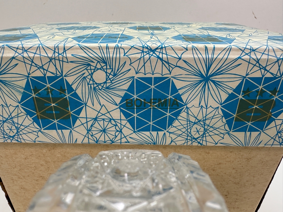 Bohemia Czechoslovakia Cut Crystal Basket With Original Box 6W X 6H [Photo 6]