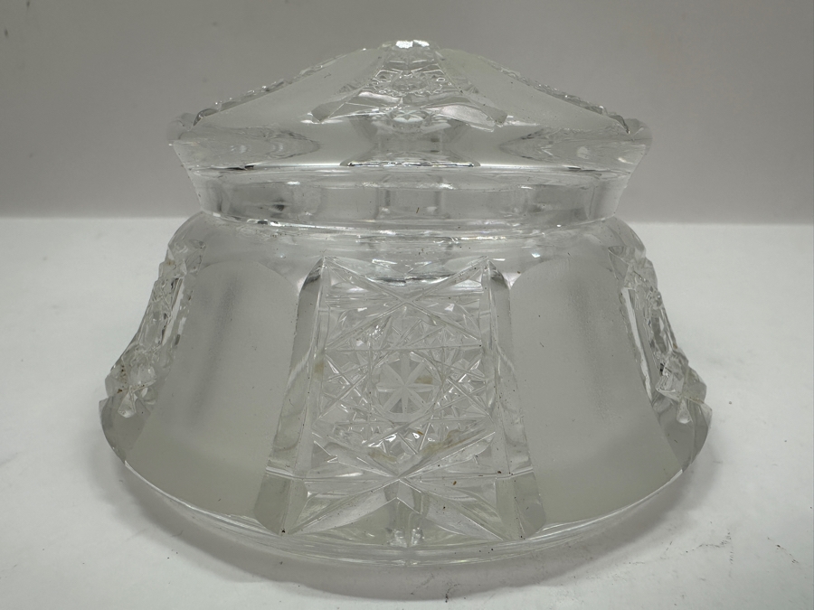 Bohemia Czechoslovakia Cut Crystal Jar With Lid 4.5W [Photo 3]