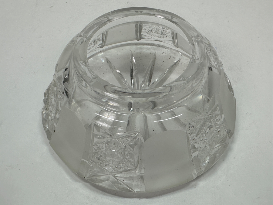 Bohemia Czechoslovakia Cut Crystal Jar With Lid 4.5W [Photo 6]