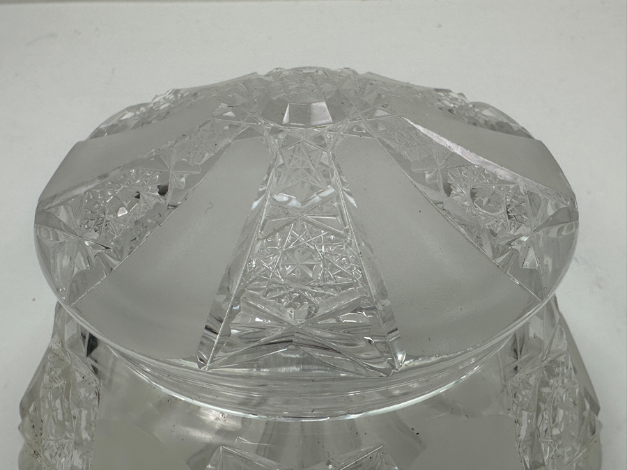 Bohemia Czechoslovakia Cut Crystal Jar With Lid 4.5W [Photo 5]