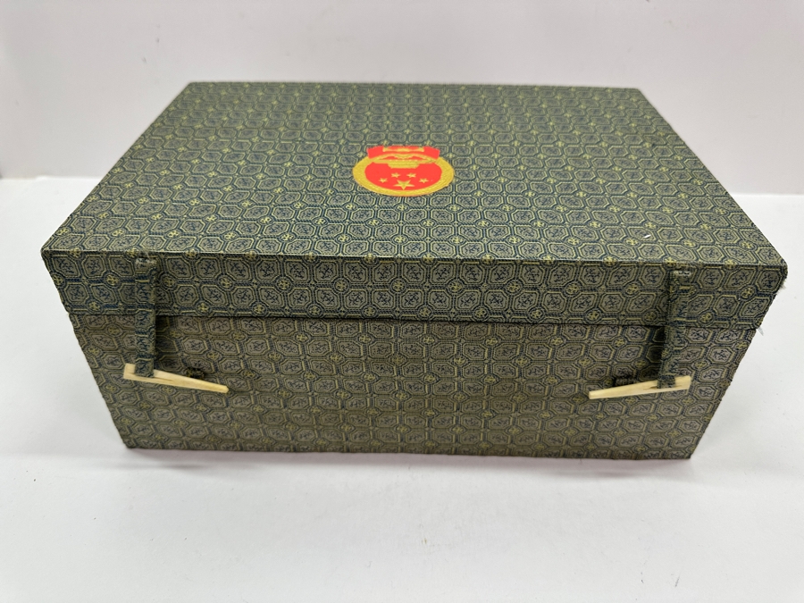 Vintage Chinese Yixing Zisha Clay Teapot With Metal Dragon Motif Overlay And Four Cups And Saucers New In Box Gifted From Mr. Yao Yilin Vice Premier People's Republic Of China [Photo 6]