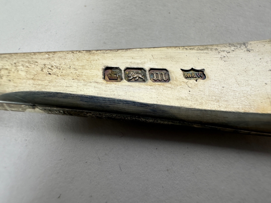 Pair Of Antique Victorian Sterling Silver Sheffield Berry Spoons By M&W 139.7g [Photo 6]