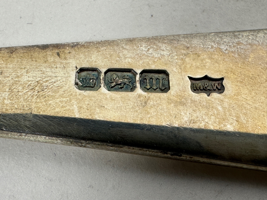 Pair Of Antique Victorian Sterling Silver Sheffield Berry Spoons By M&W 139.7g [Photo 7]