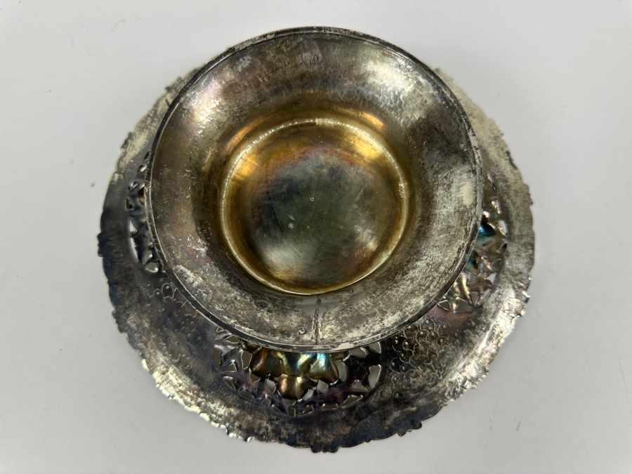 Vintage Chinese Silver Basket With Handle - Hallmarks On Bottom 10W X 9H 591g [Photo 21]