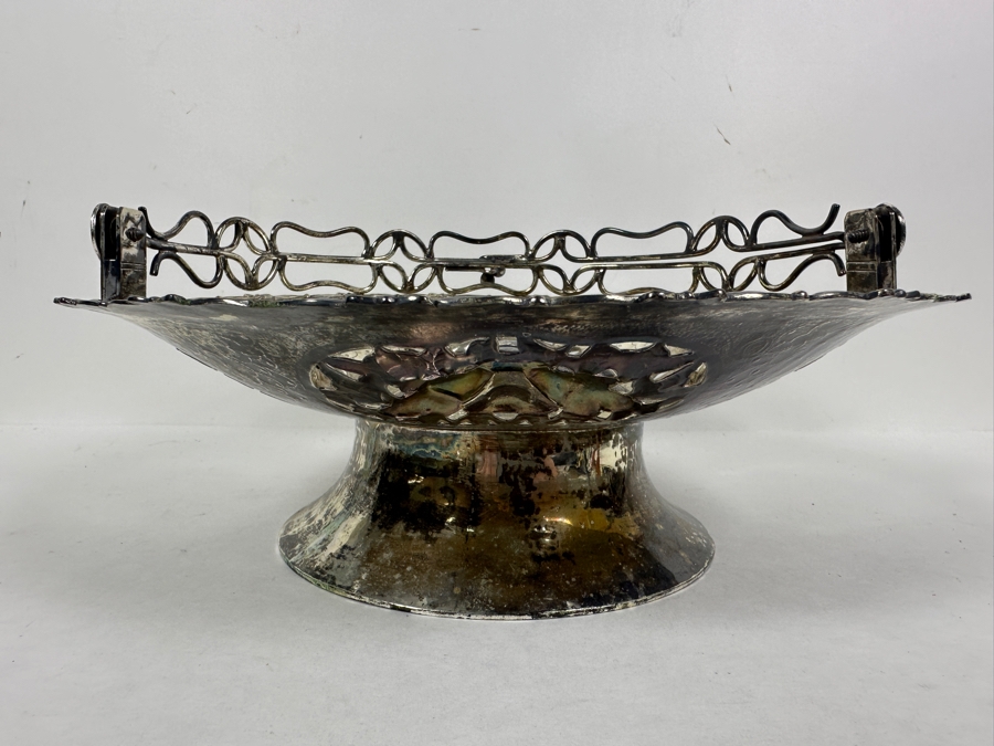 Vintage Chinese Silver Basket With Handle - Hallmarks On Bottom 10W X 9H 591g [Photo 13]