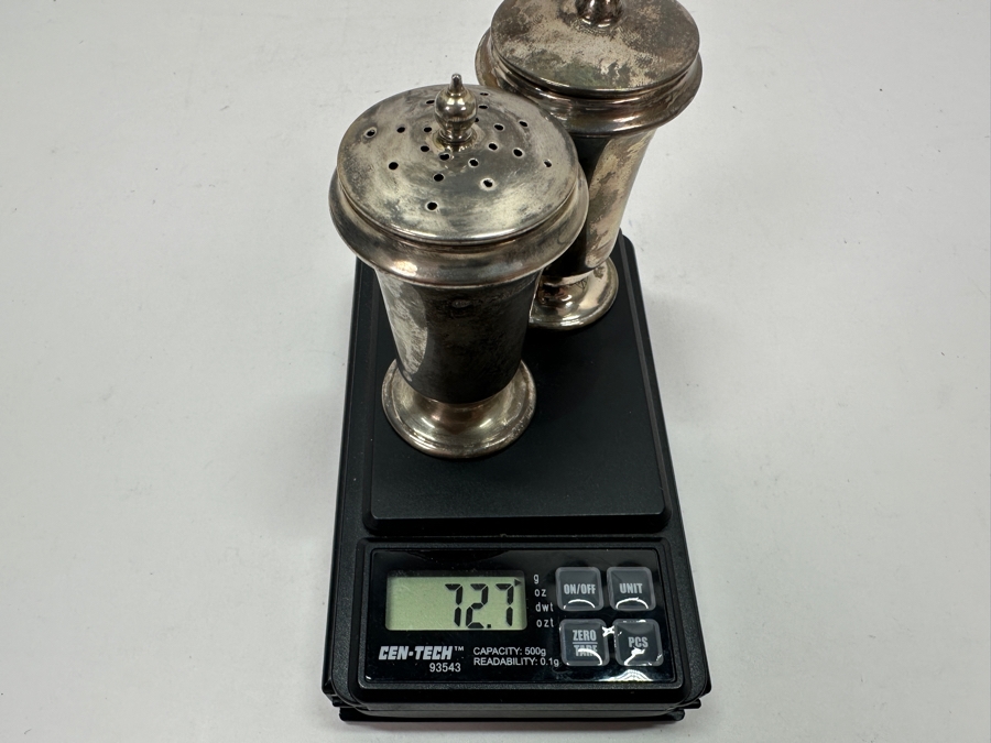 English Sterling Silver Salt & Pepper Shakers 2.75H 72.7g [Photo 10]