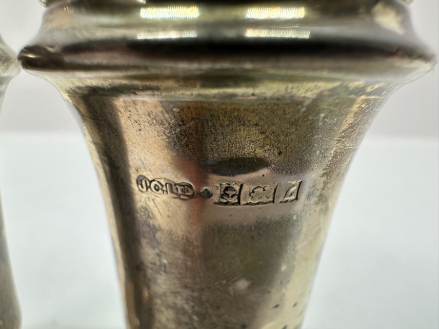 English Sterling Silver Salt & Pepper Shakers 2.75H 72.7g [Photo 6]